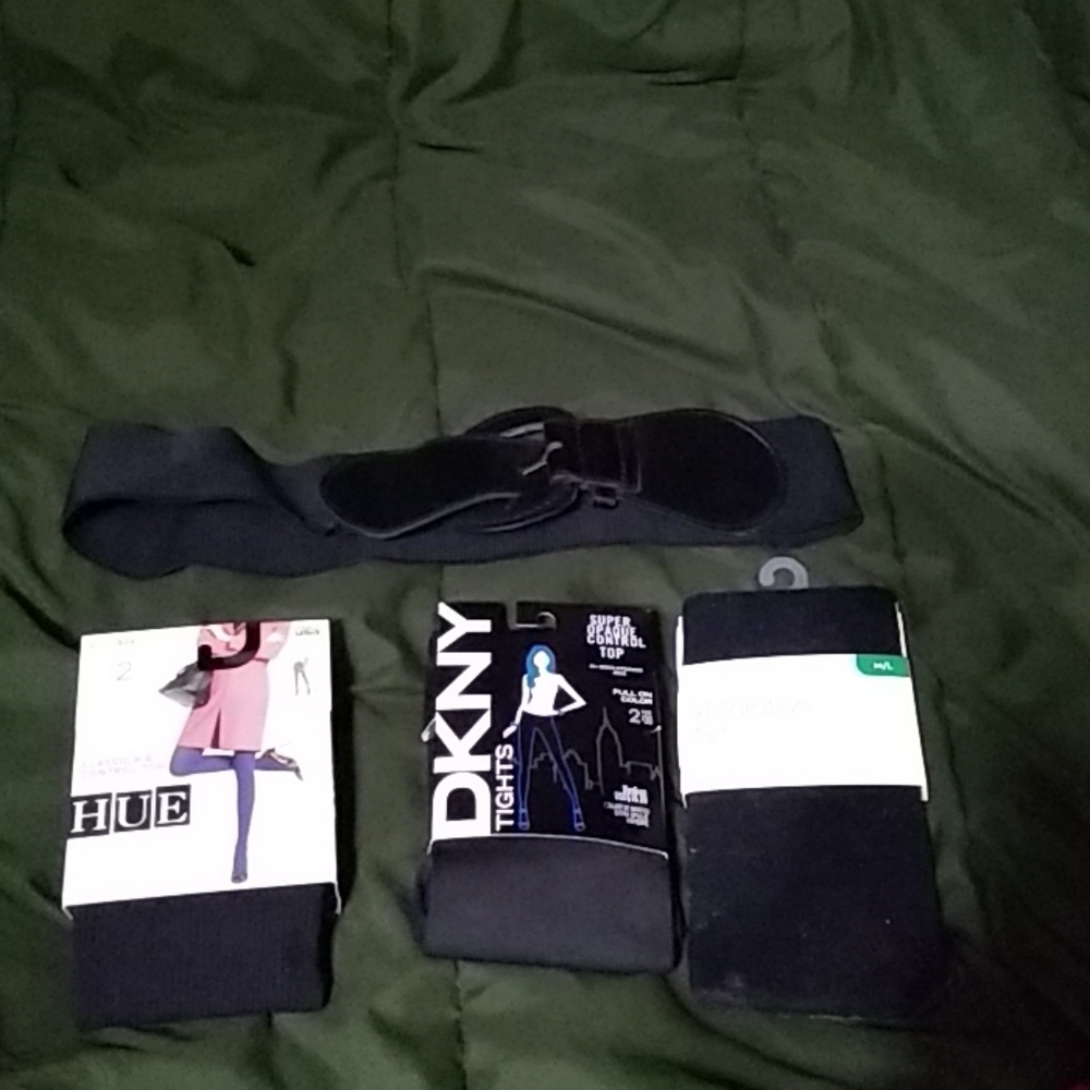 Tights bundle size medium large and a belt